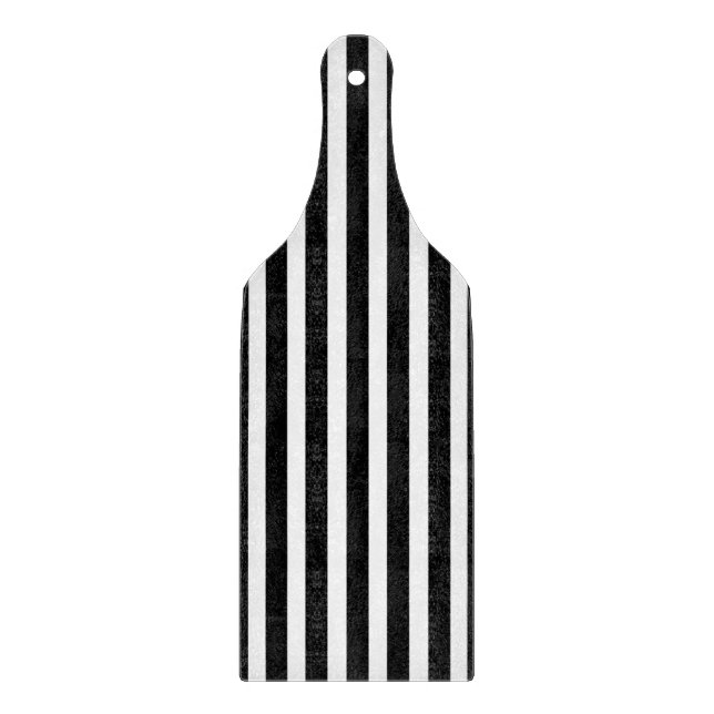Black and White Stripe Cutting Board (Front)