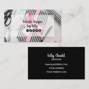 Black and White Stripe Gift Box Jewelry Designer Business Card