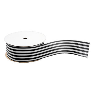 Black and White Stripe Grosgrain Ribbon