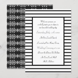 Black And White StrIpe Invitation