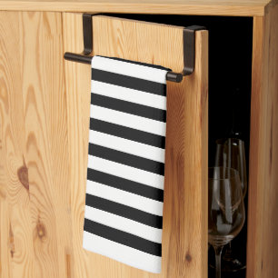 Black and white stripe kitchen towel