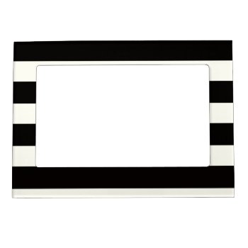 Black And White Stripe Magnetic Picture Frame by DesignTrax at Zazzle