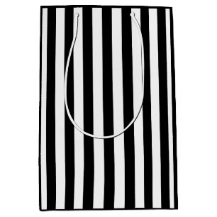 Black and White Stripe Medium Gift Bag