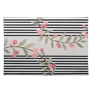 Black And White Stripe Modern Cloth Placemat