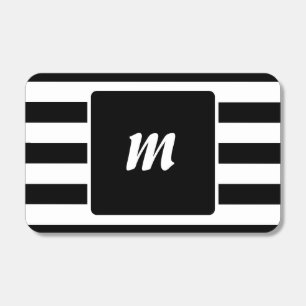 Black and White Stripe Monogram Matchboxes