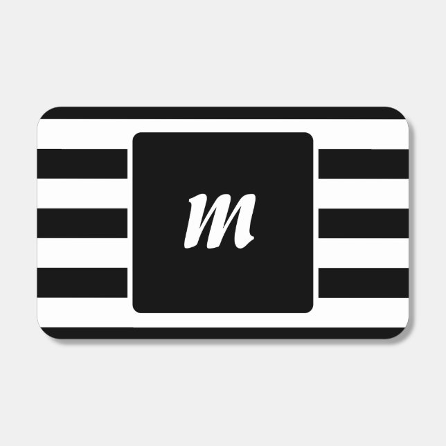 Black and White Stripe Monogram Matchboxes (Front)