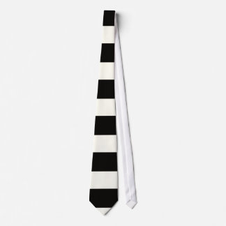 Black and White Stripe Neck Tie