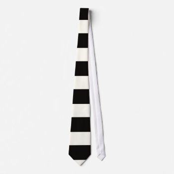 Black And White Stripe Neck Tie by DesignTrax at Zazzle