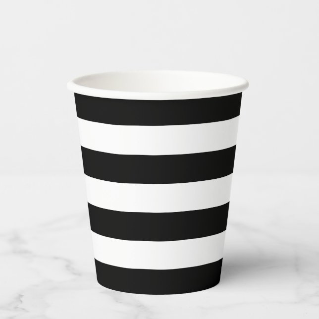 Black and White Stripe Paper cup (Front)