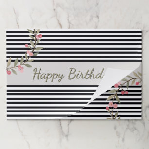 Black And White Stripe Paper Placemat
