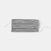 Black and White Stripe Pattern Adult Cloth Face Mask (Front, Folded)