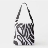 All-Over-Print Black and White Checkered Pattern Crossbody Bag