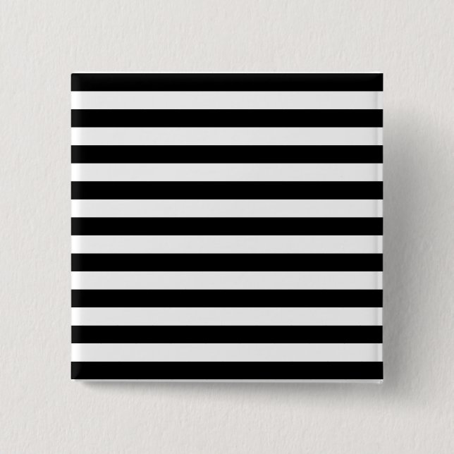 Black and White Stripe Pattern Button (Front)