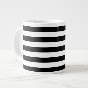Black and White Stripe Pattern Large Coffee Mug