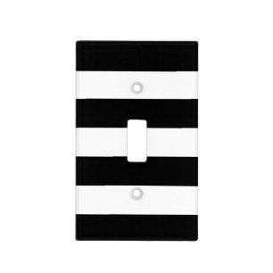 Black And White Stripe Pattern Light Switch Cover