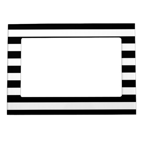 Black and White Stripe Pattern Magnetic Photo Frame