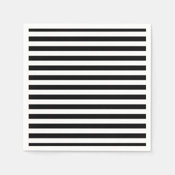 Black And White Stripe Pattern Paper Napkins by allpattern at Zazzle