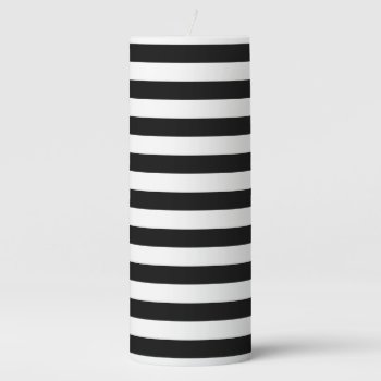 Black And White Stripe Pattern Pillar Candle by allpattern at Zazzle