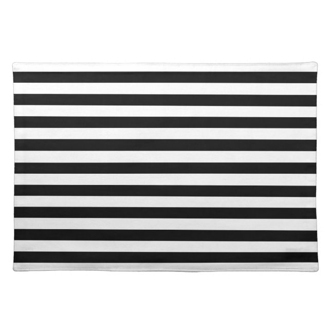 Black and White Stripe Pattern Placemat (Front)
