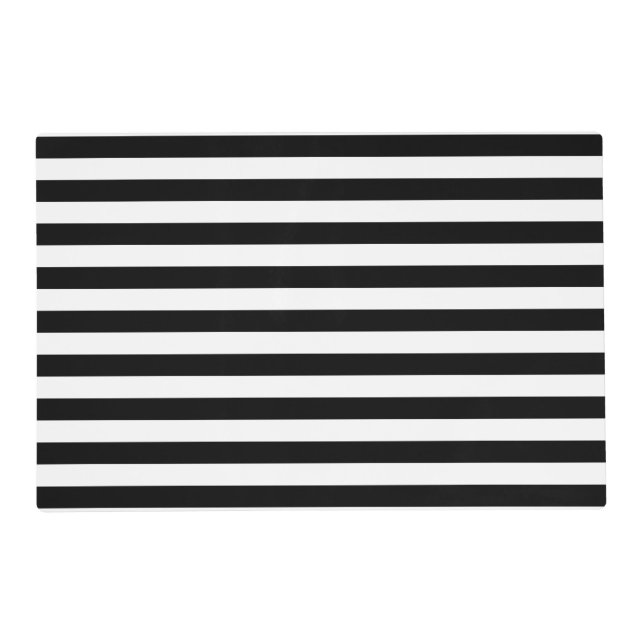 Black and White Stripe Pattern Placemat (Front)