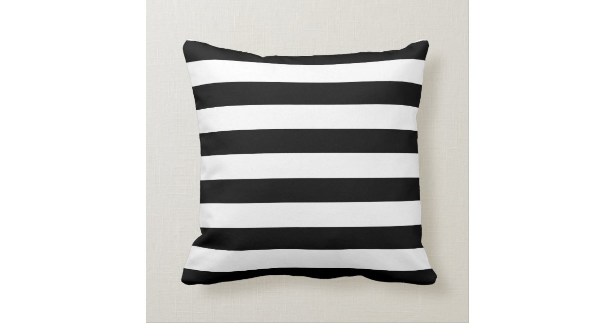 Black and White Stripe Pattern Throw Pillow