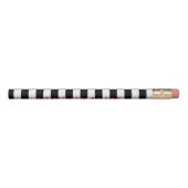 Black and white stripe pencils with custom name (Rotated 270)
