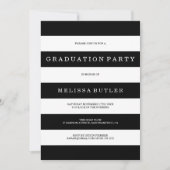 Black and White Stripe Photo Graduation Invitation (Front)
