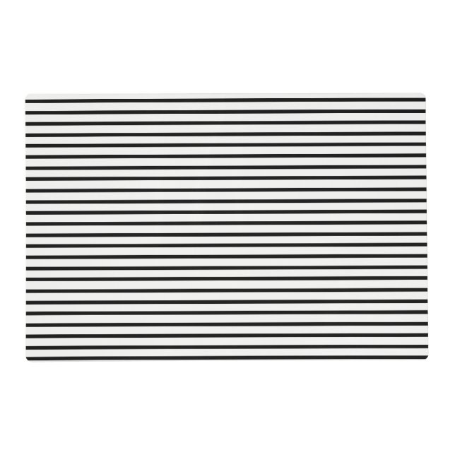 Black And White Stripe Reversible Placemat (Front)