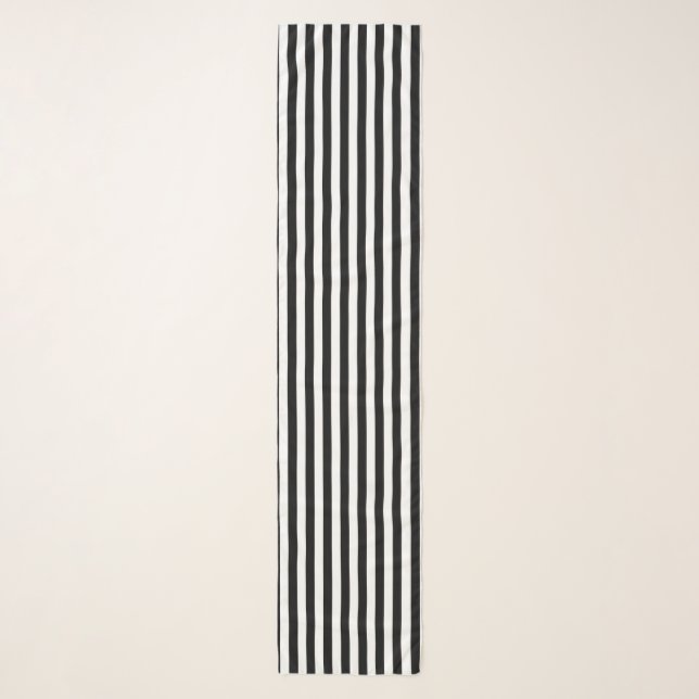 Black and White Stripe Scarf (Front)
