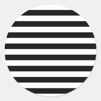 Black and White Stripe | Striped Design Classic Round Sticker