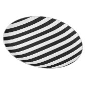 Black and White Stripe | Striped Design Dinner Plate (Right Side)