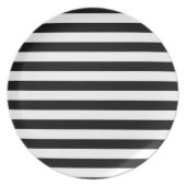 Black and White Stripe | Striped Design Dinner Plate (Front)