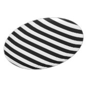 Black and White Stripe | Striped Design Dinner Plate (Left Side)