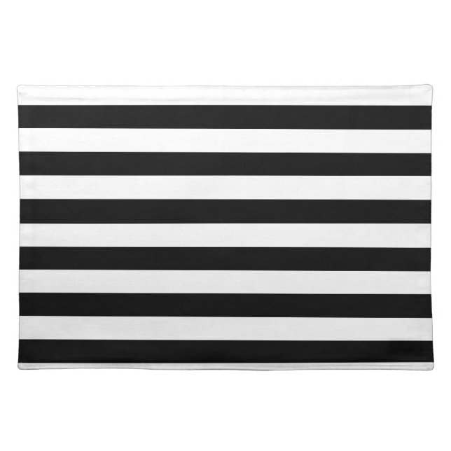 Black and White Stripe | Striped Design Placemat (Front)