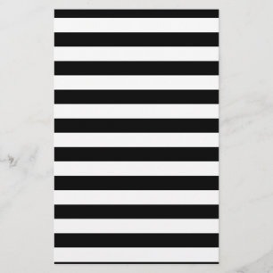 Black and White Stripe Striped Design Stationery