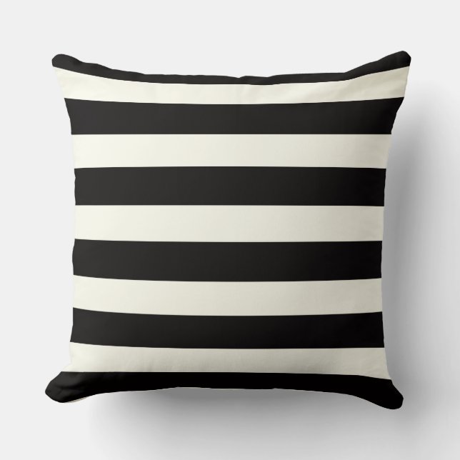 Black and white stripe throw pillow (Front)