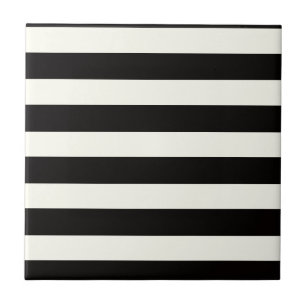 Black And White Stripes Decorative Ceramic Tiles | Zazzle