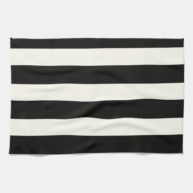 Black and White Stripe Towel (Horizontal)