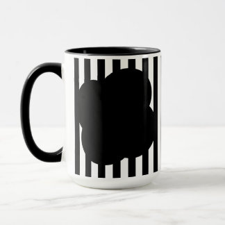 Black and White Stripe Two-Tone Mug