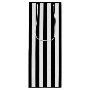 Black and White Stripe Wine Gift Bag