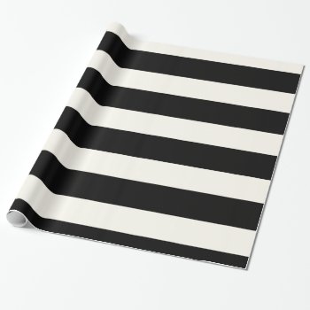 Black And White Stripe Wrapping Paper by DesignTrax at Zazzle