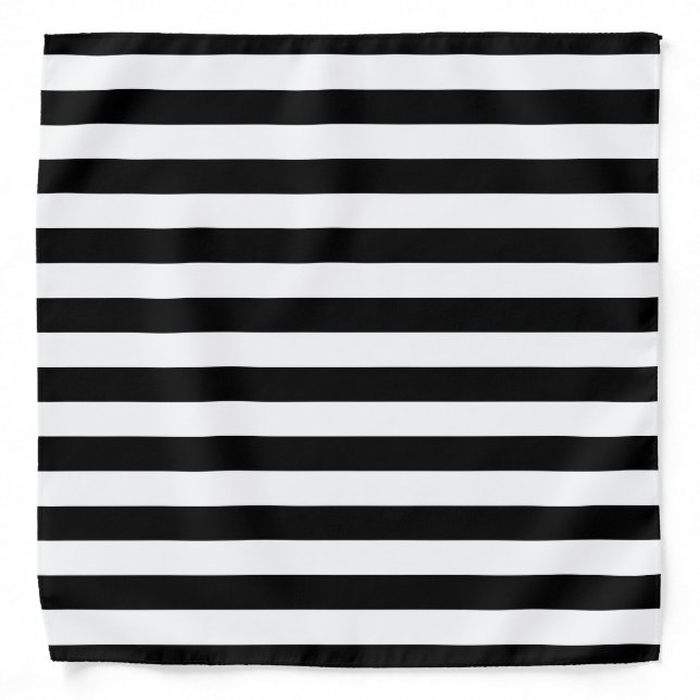 Black and White Striped Bandana (Front)