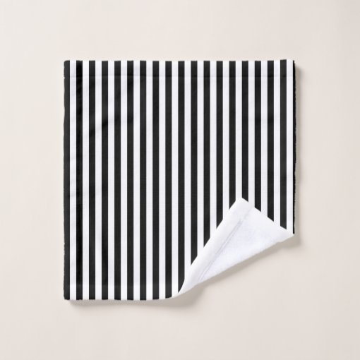 Black and White Striped Bath Towel Set Zazzle