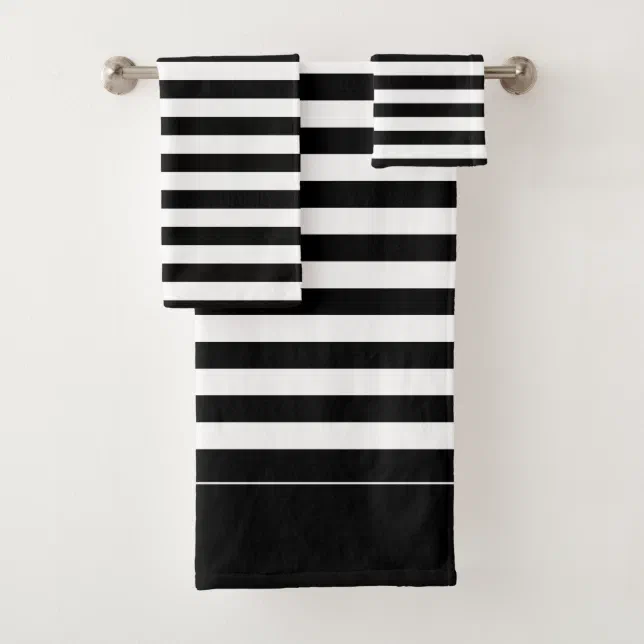 Black And White Striped Bath Towel Set Zazzle