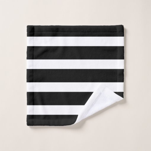 Black and White Striped Bath Towel Set | Zazzle