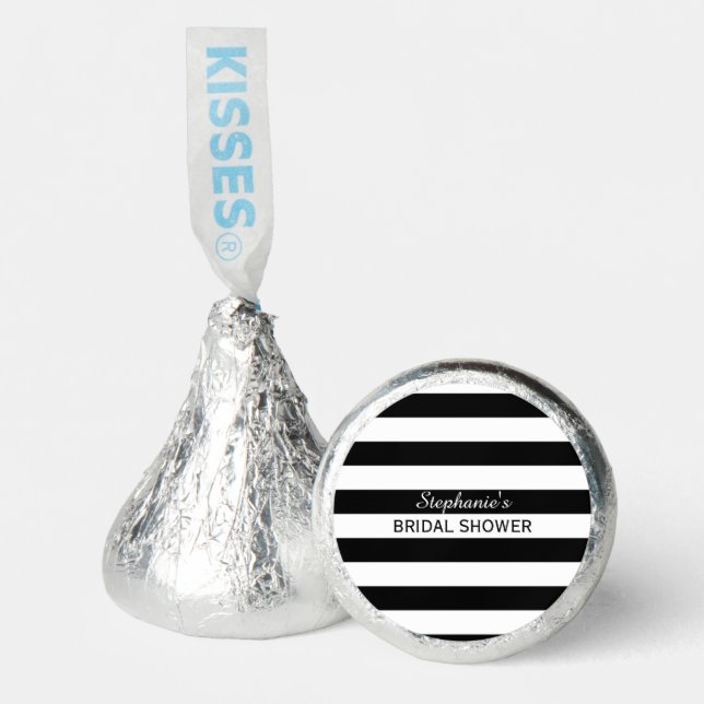 Black and White Striped Bridal Shower Hershey®'s Kisses® (Front)