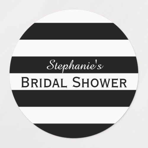 Black and White Striped Bridal Shower  Labels