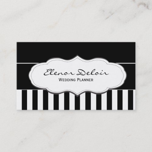 Black and White Striped Business Cards