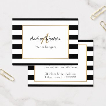 Black and White Striped Business Cards Black and White Striped Business Cards