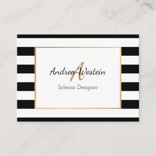 Black and White Striped Business Cards | Zazzle.com